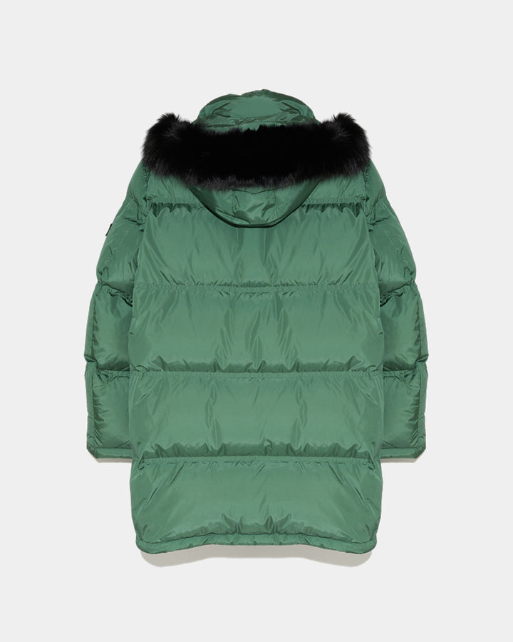 Black Friday 2025 - Yves Salomon - Doudoune longue à capuche avec fourrure de renard