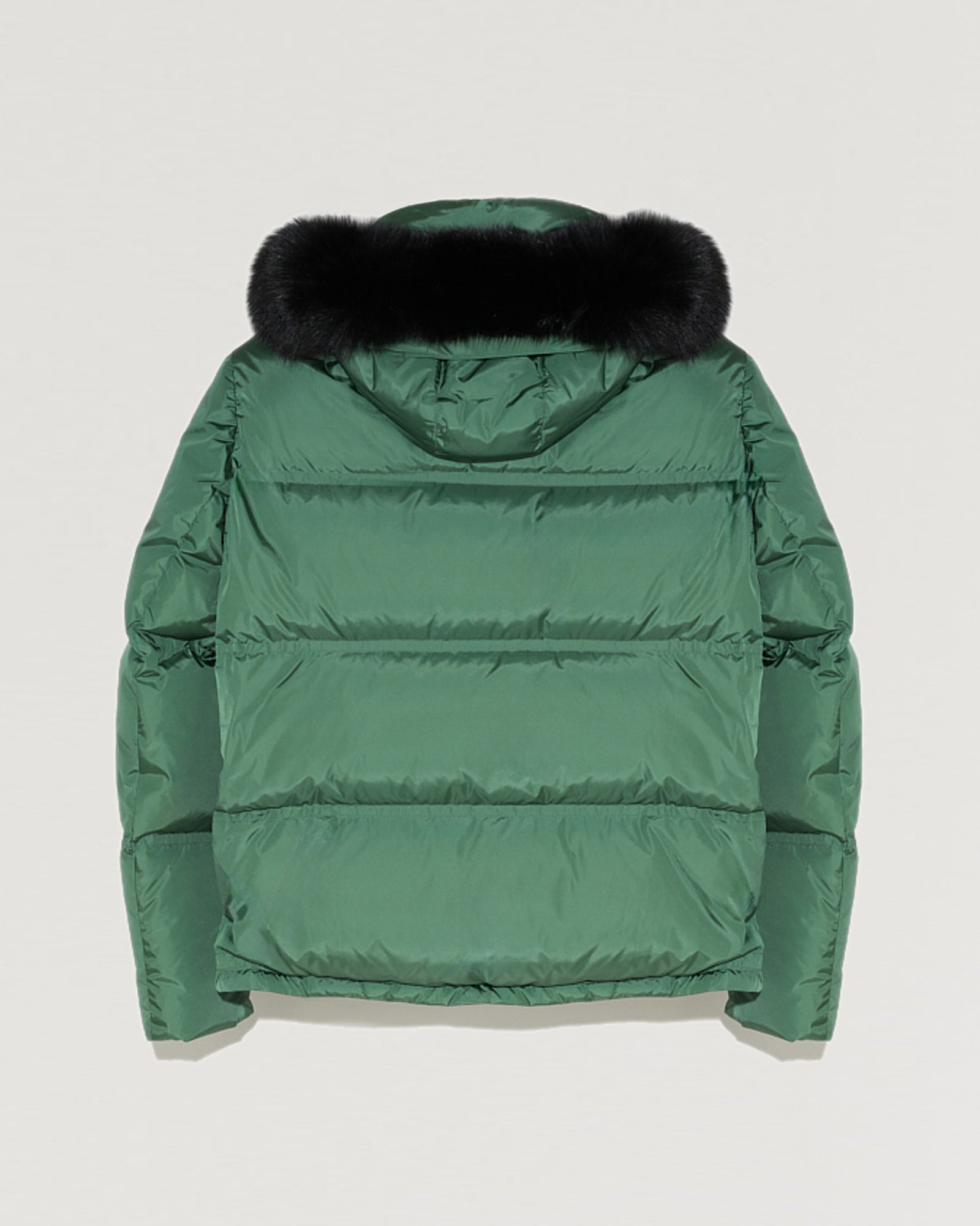 Black Friday 2025 - Yves Salomon - Doudoune en gabardine à capuche avec fourrure de renard