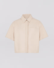 Chemise manches courtes en cuir d'agneau