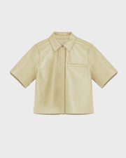 Chemise manches courtes en cuir d'agneau