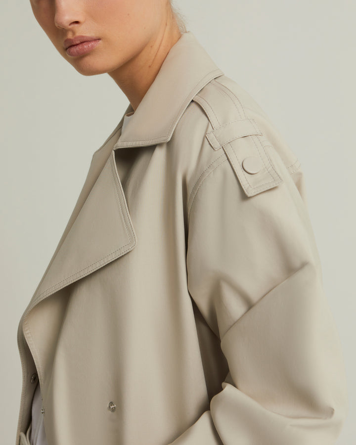 Trench oversize en coton double face