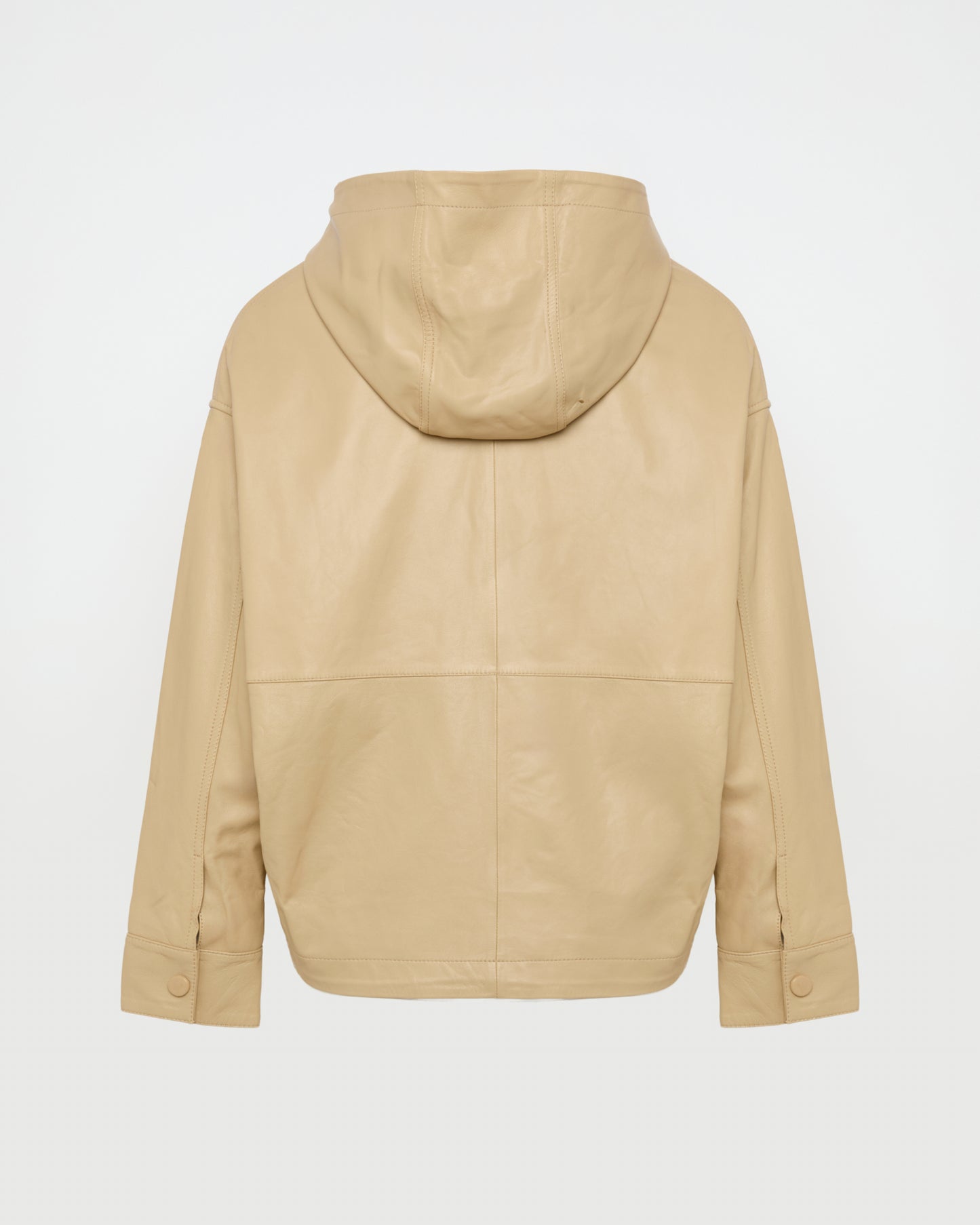 Hoodie jacket in lamb leather