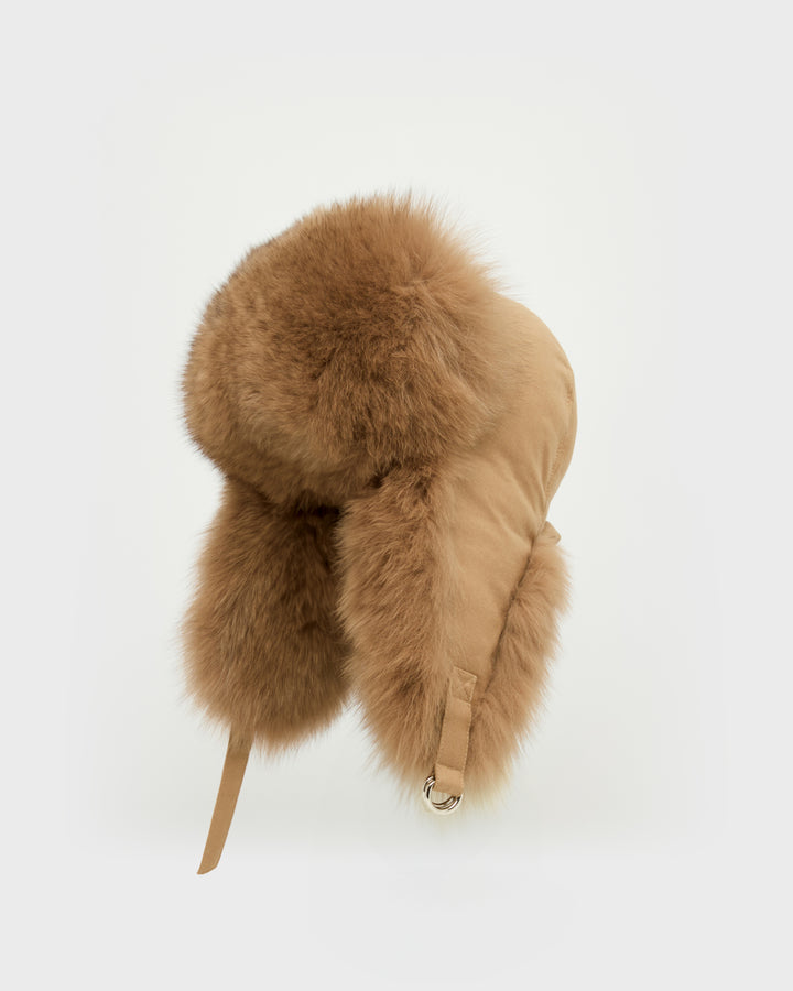Loro Piana Flannel and fox fur ushanka