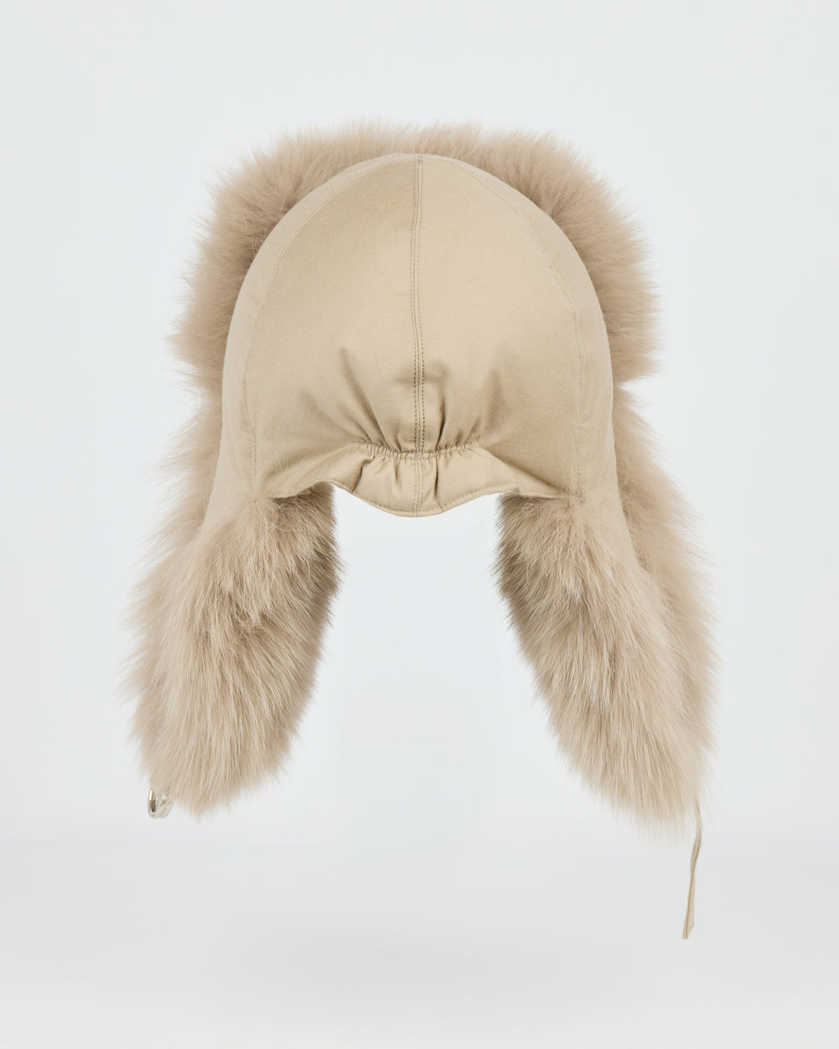 Chapka flanelle Loro Piana et renard beige - Yves Salomon - Nouvelle collection Automne Hiver