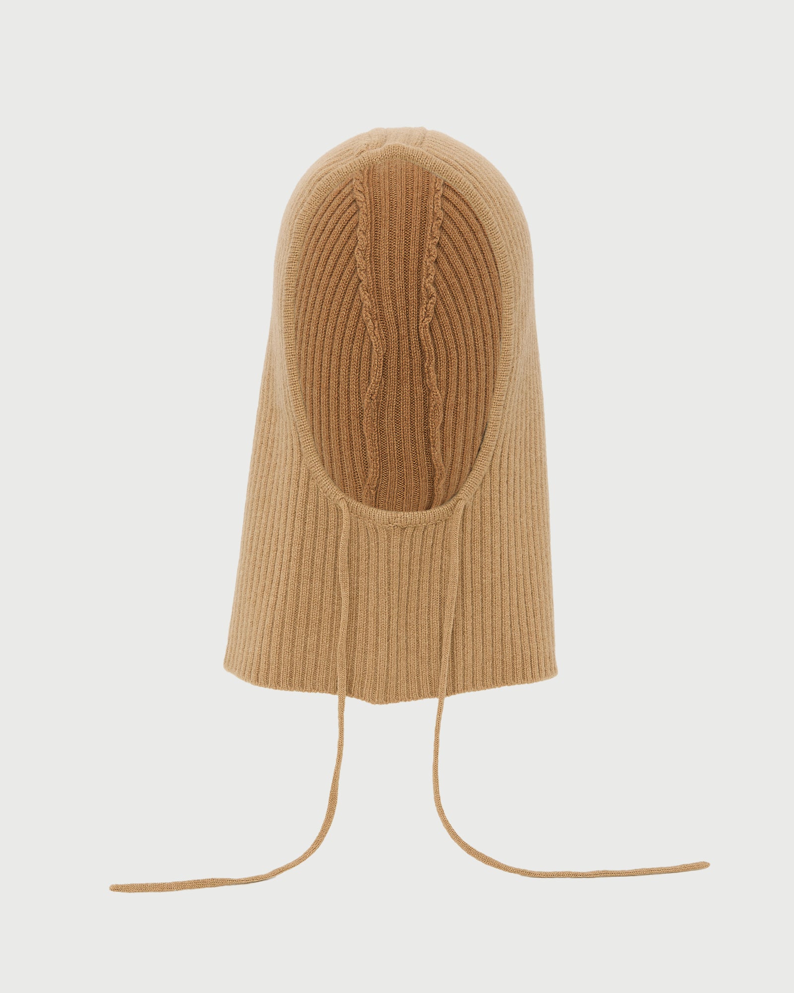 YVES SALOMON ファーニット帽 Cashmere blend hooded cape with fox trim - beige - Yves