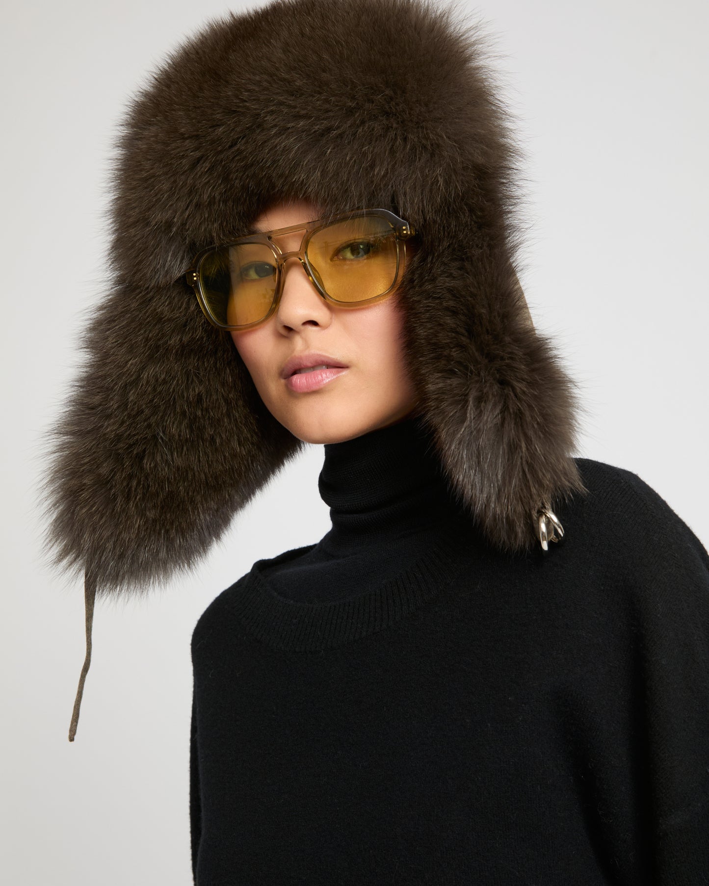 Loro Piana Flannel and fox fur ushanka