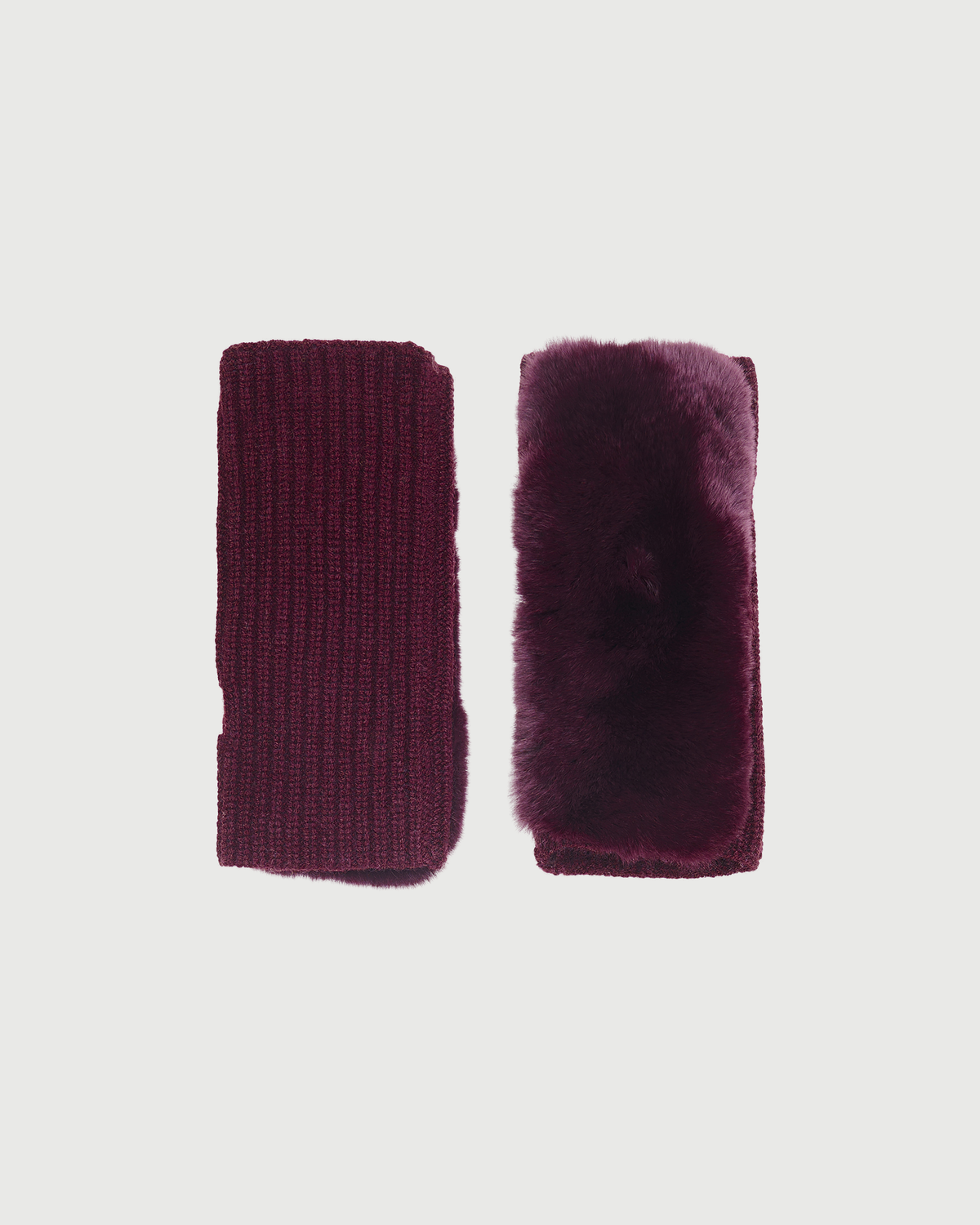Mitaines en maille cachemire laine et fourrure de lapin rex- Yves Salomon - Nouvelle collection Automne Hiver