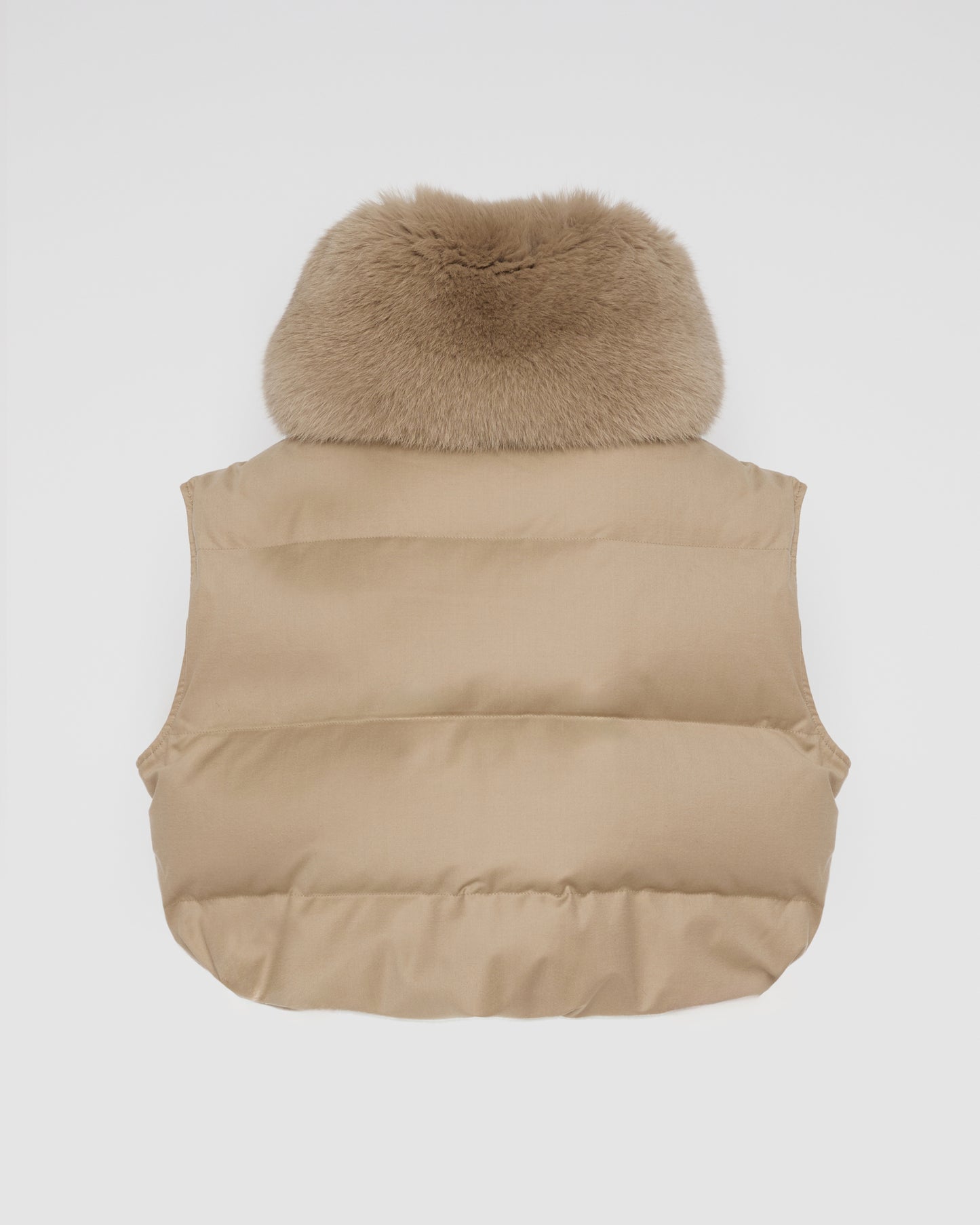 Gilet en flanelle avec col en fourrure de renard