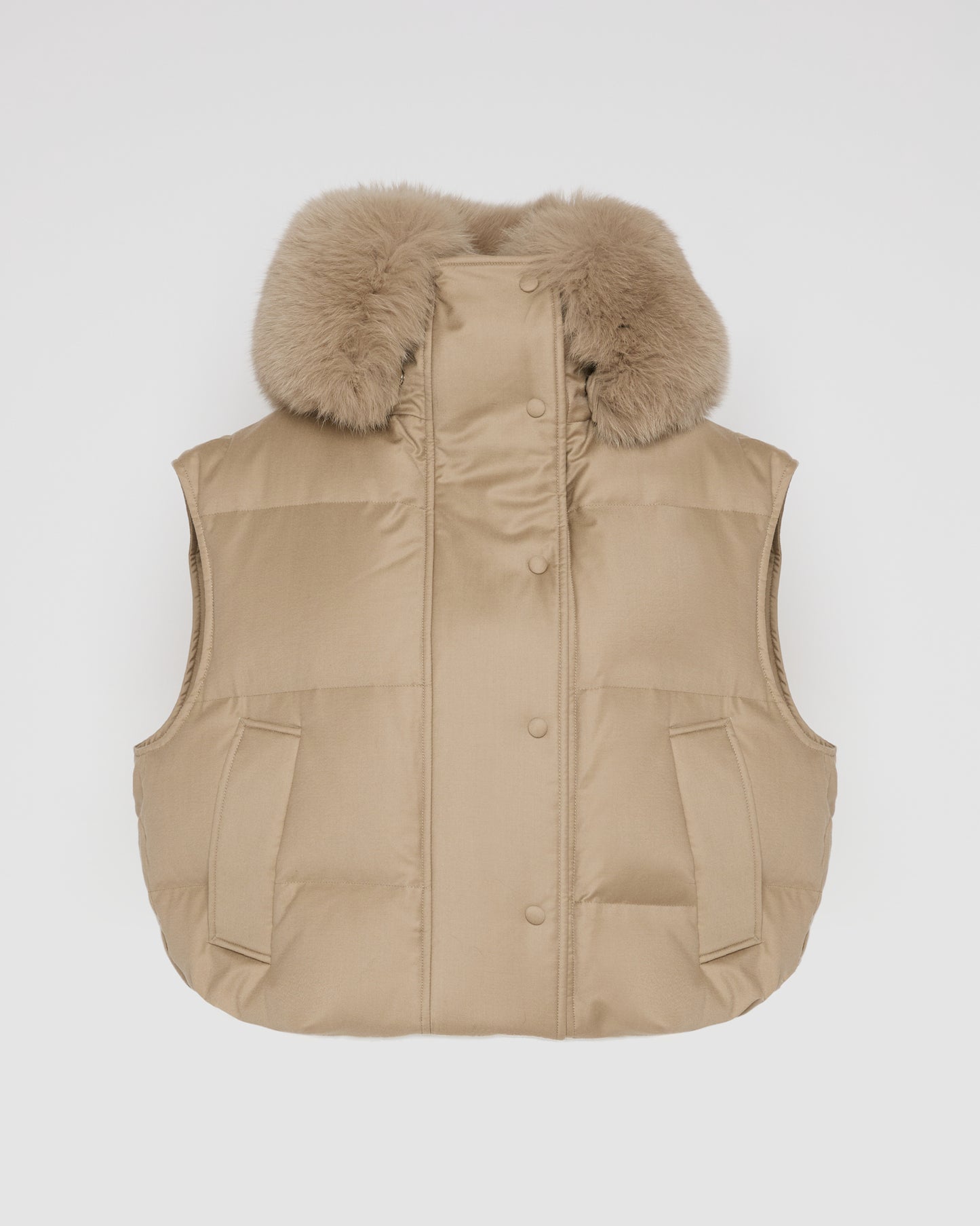 Gilet en flanelle avec col en fourrure de renard