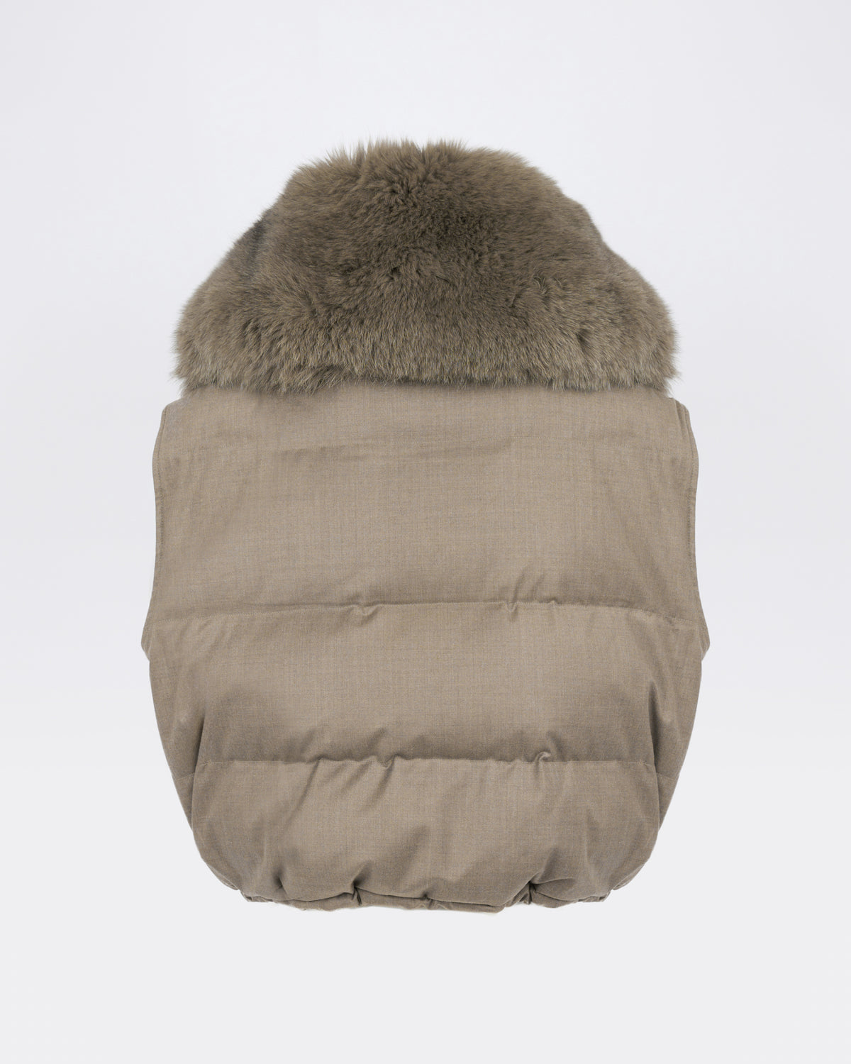 Gilet en flanelle avec col en fourrure de renard - Yves Salomon - Nouvelle collection Automne Hiver