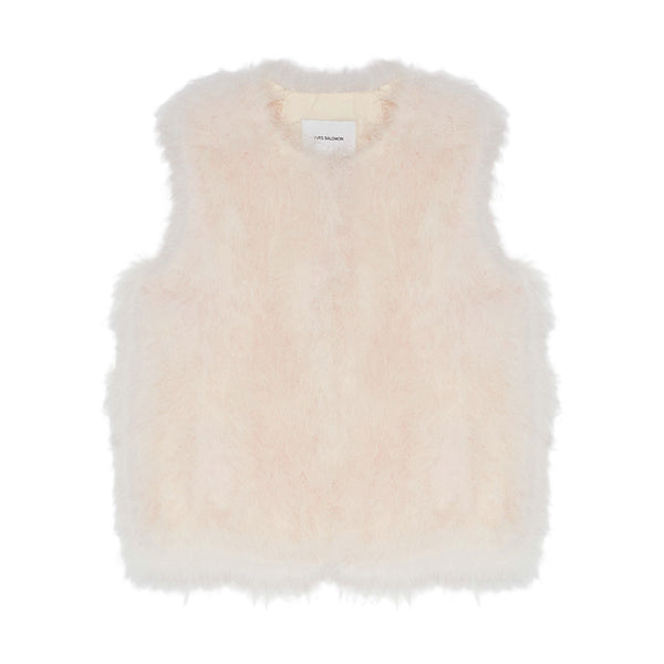 Gilet court en plumes