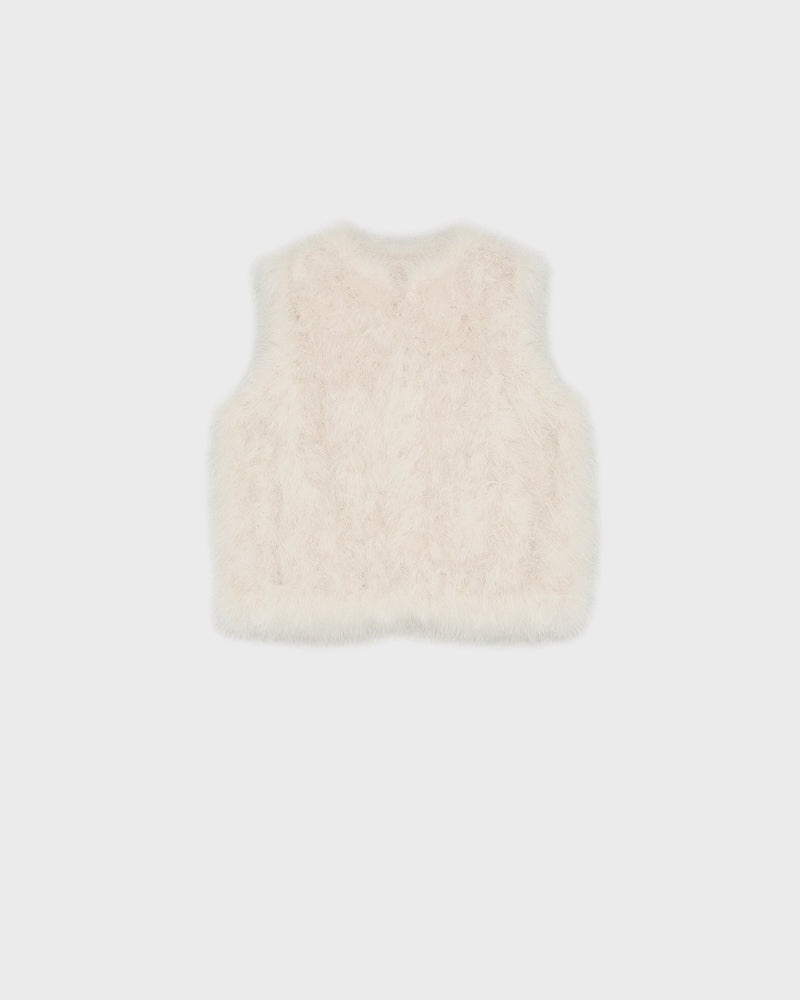 Cropped feather gilet