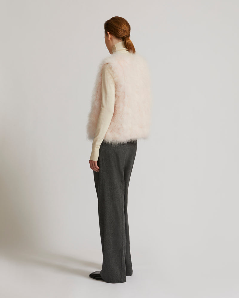 Gilet court en plumes