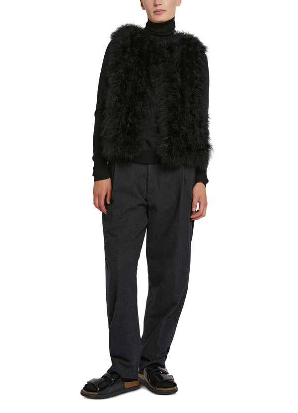 Gilet court en plumes