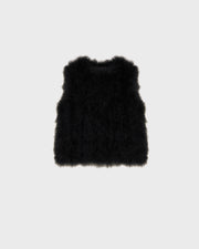 Gilet court en plumes