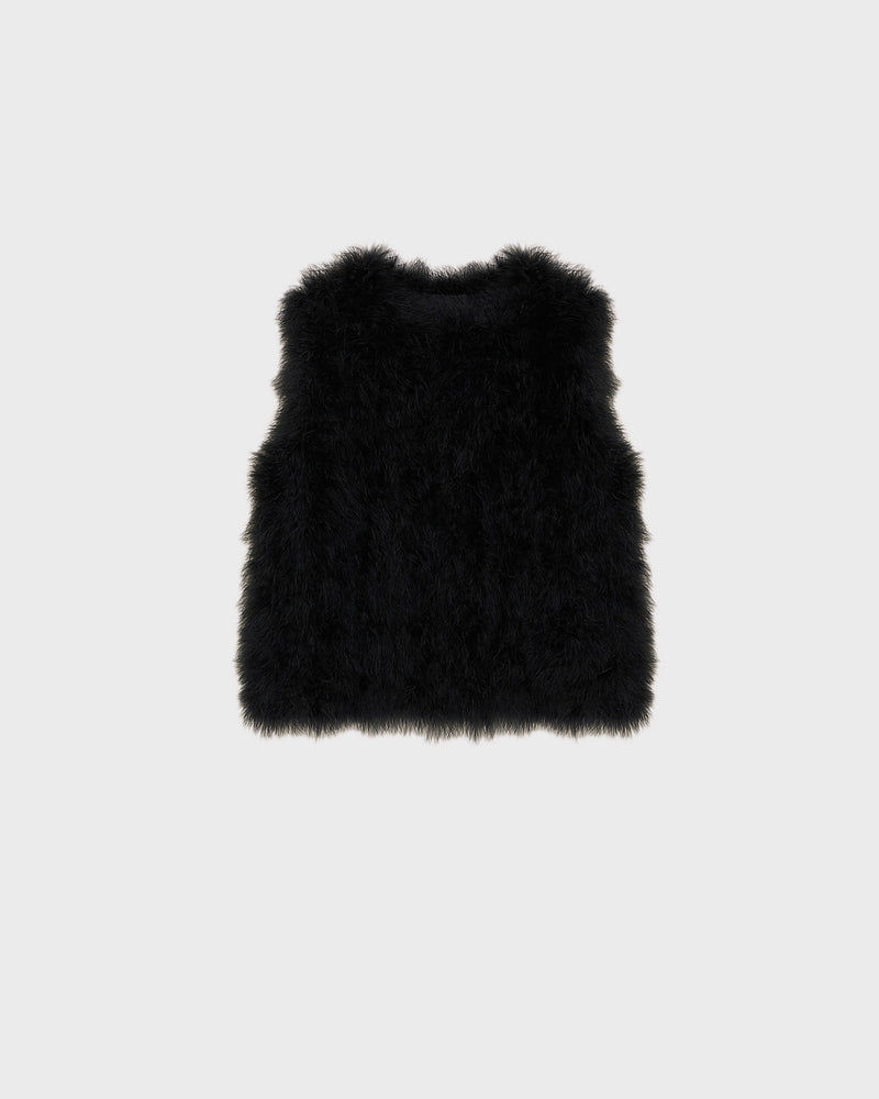 Cropped feather gilet