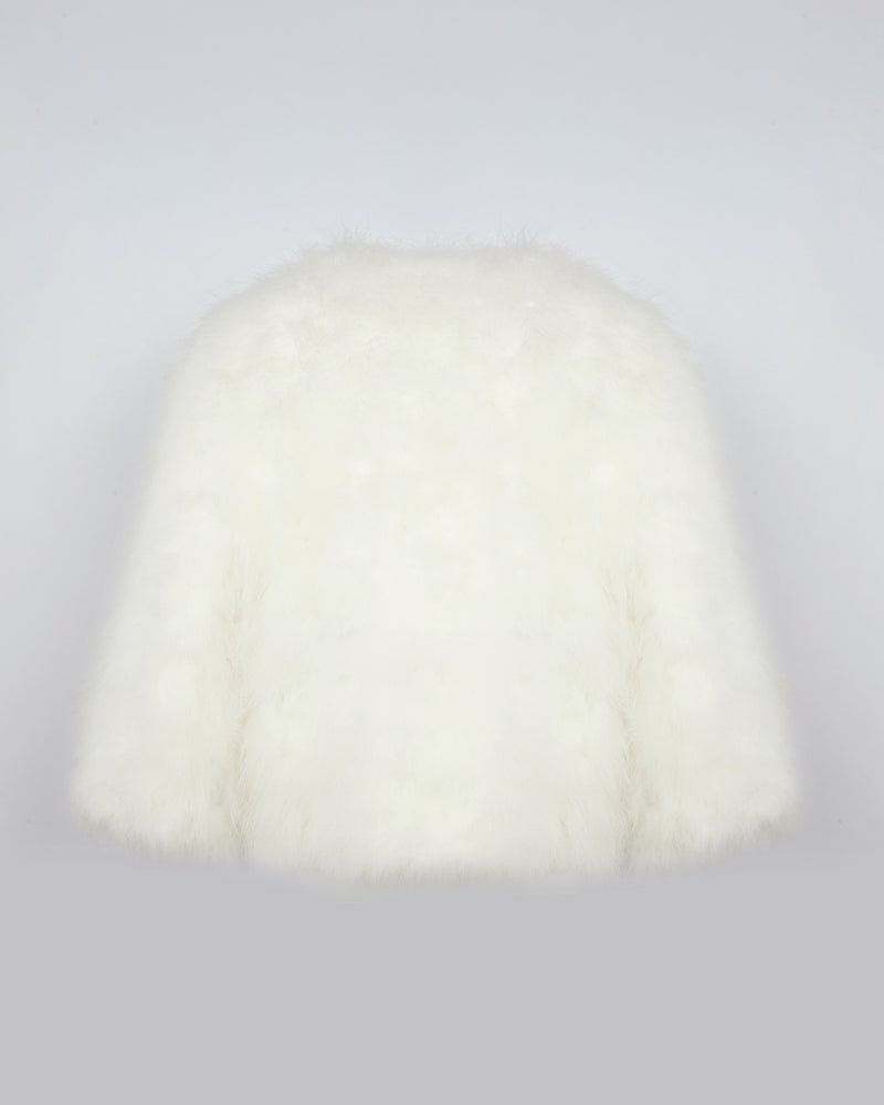Veste courte en plumes