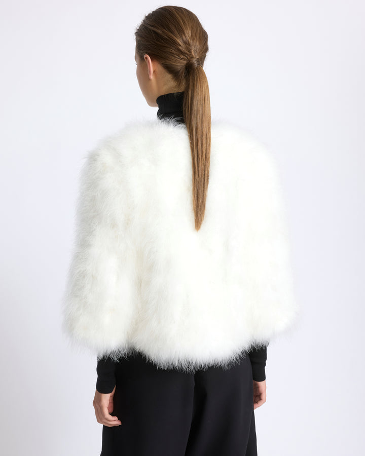 Veste courte en plumes - Yves Salomon - Nouvelle collection Automne Hiver
