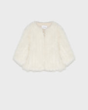 Veste courte en plumes