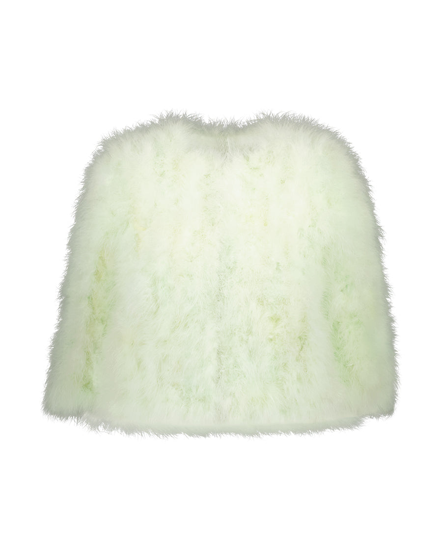 Blouson court en lainage cachemire et col amovible en fourrure de vison