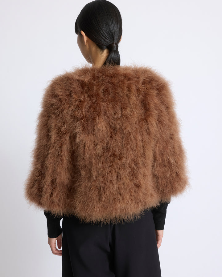 Veste courte en plumes - Yves Salomon - Nouvelle collection Automne Hiver