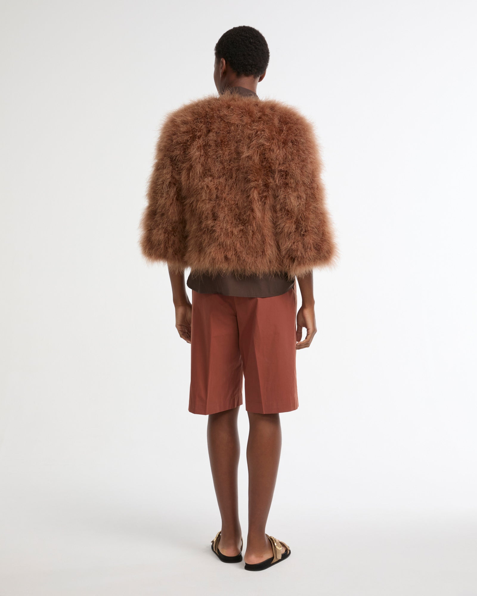 Veste courte en plumes -Yves salomon - Nouvelle collection Printemps Été