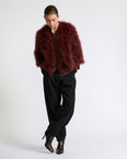 Short feather jacket