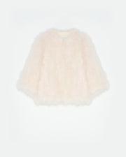 Veste courte en plumes