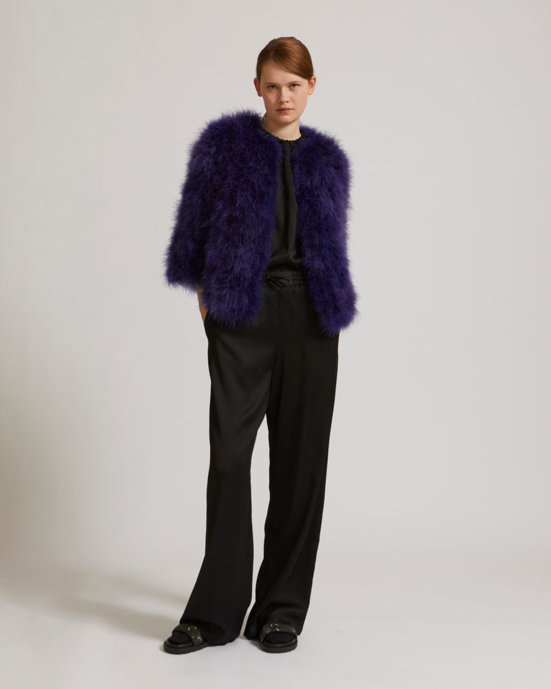 Veste courte en plumes