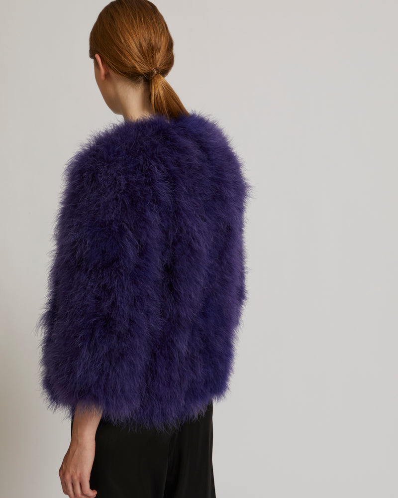 Veste courte en plumes