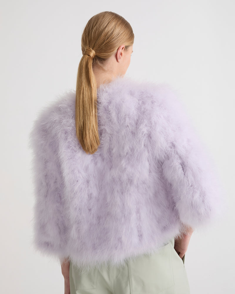 Veste courte en plumes