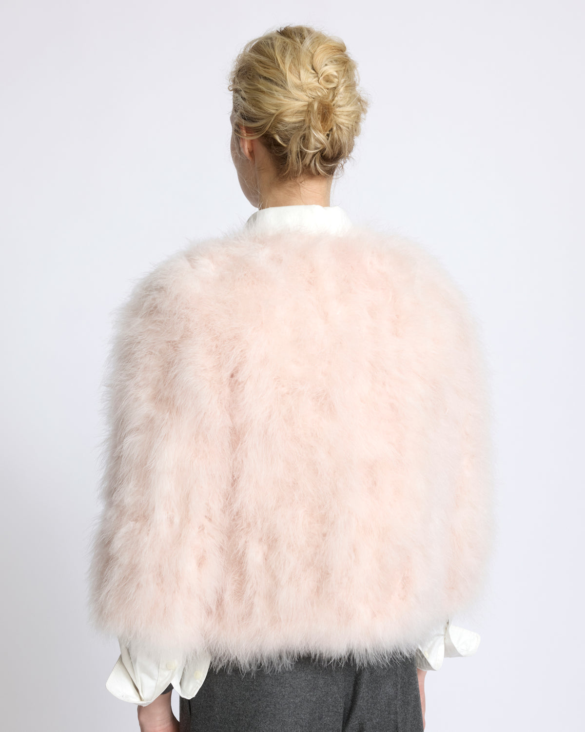 Veste courte en plumes - Yves Salomon - Nouvelle collection Automne Hiver