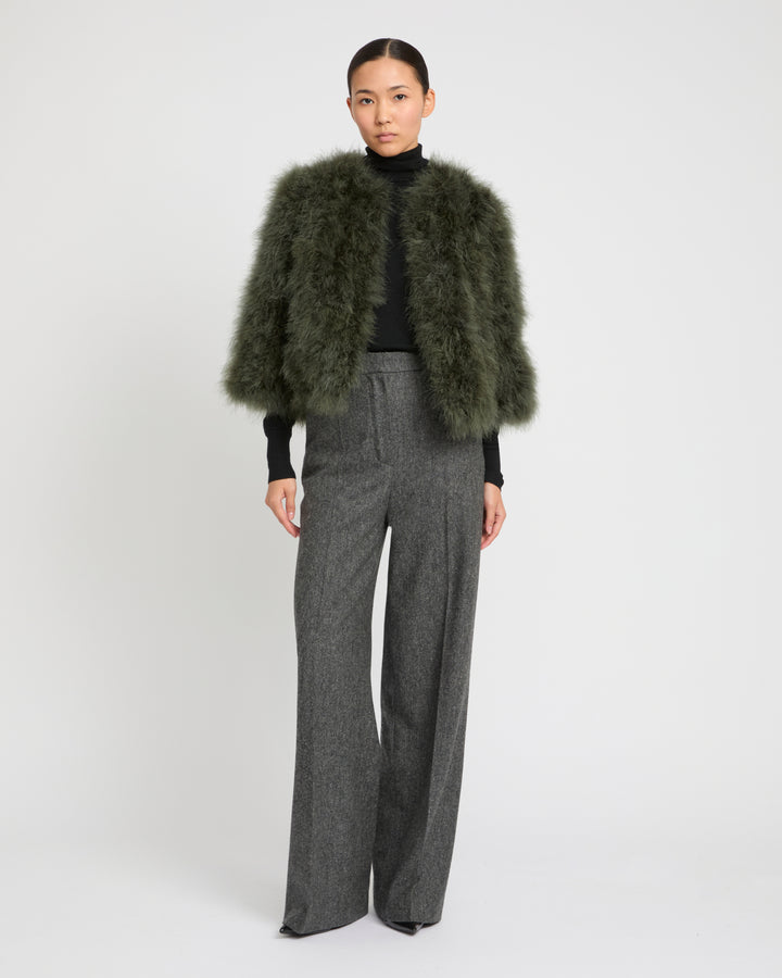 Veste courte en plumes -Yves Salomon