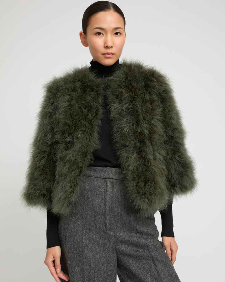 Veste courte en plumes -Yves Salomon
