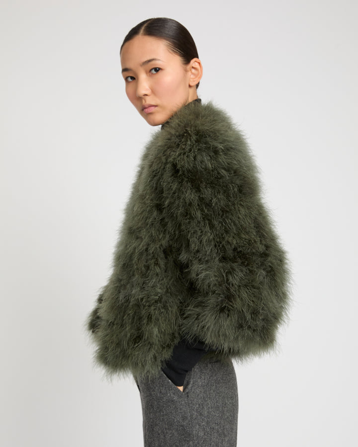 Veste courte en plumes -Yves Salomon