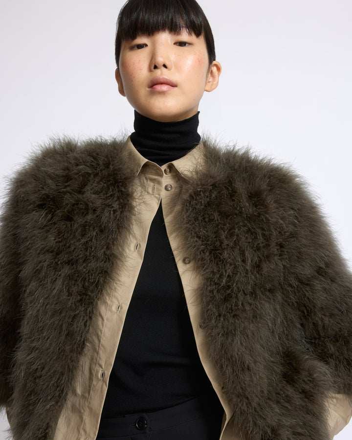Veste courte en plumes - Yves Salomon - Nouvelle collection Automne Hiver