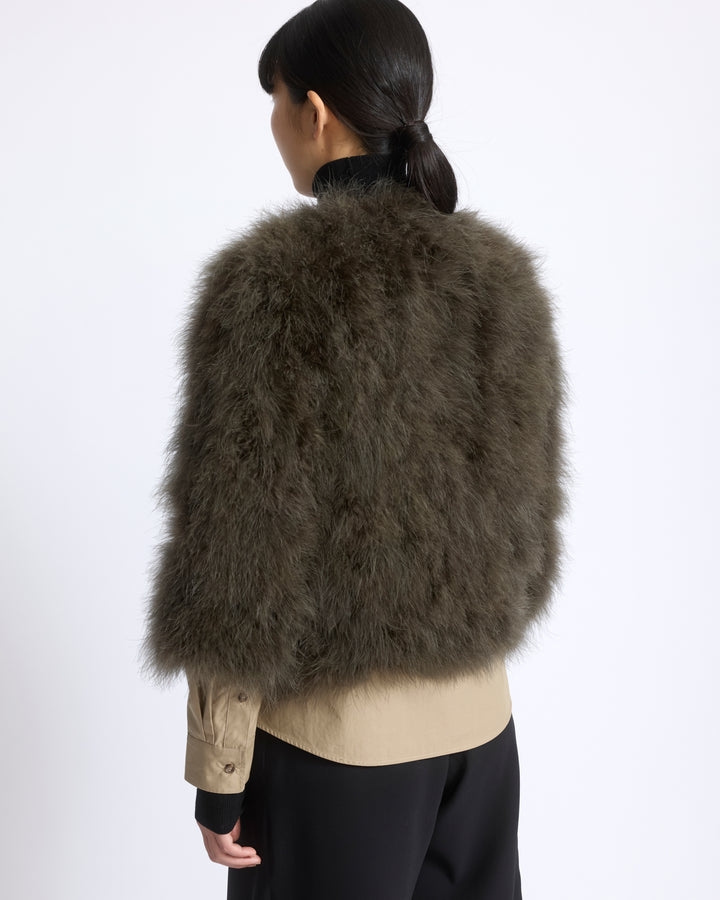 Veste courte en plumes - Yves Salomon - Nouvelle collection Automne Hiver