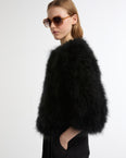 Short feather jacket