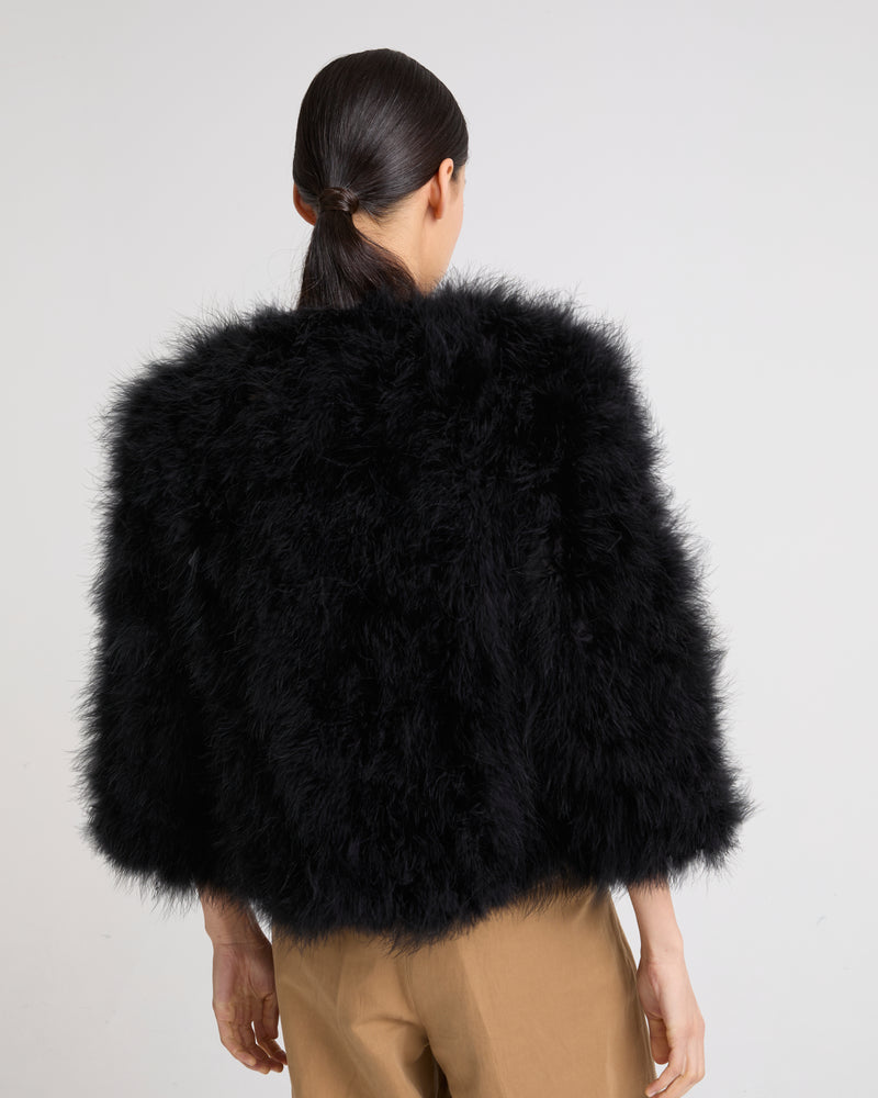 Veste courte en plumes