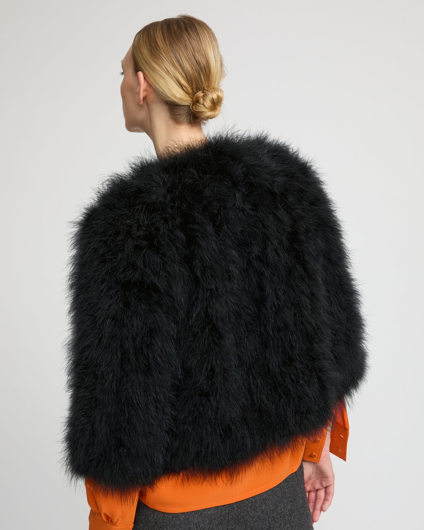 Short feather jacket