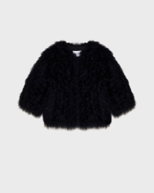 Cropped feather jacket