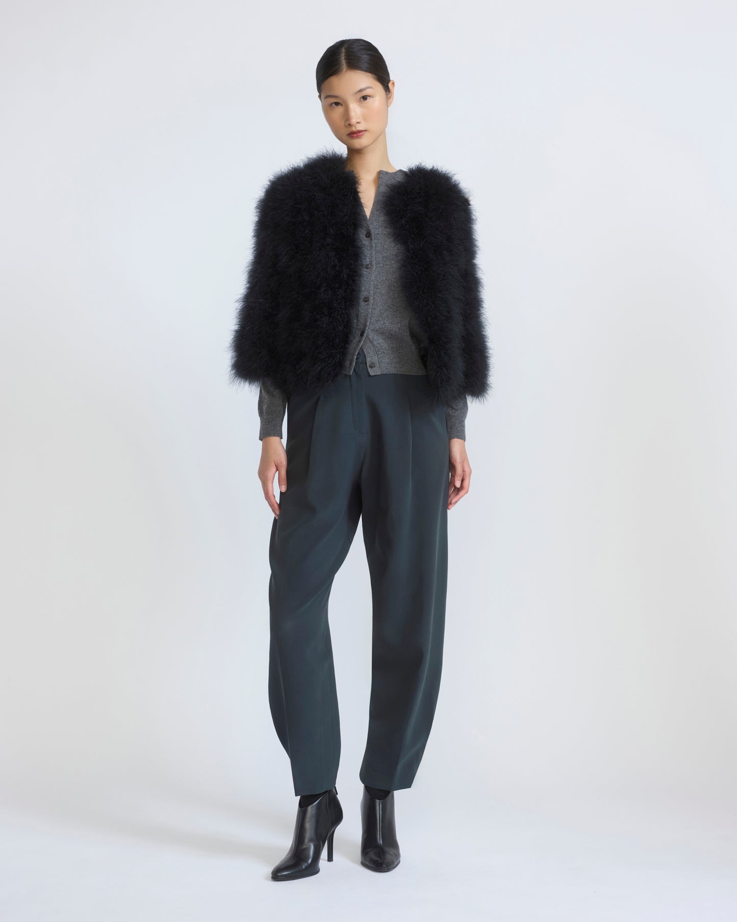 Short feather jacket