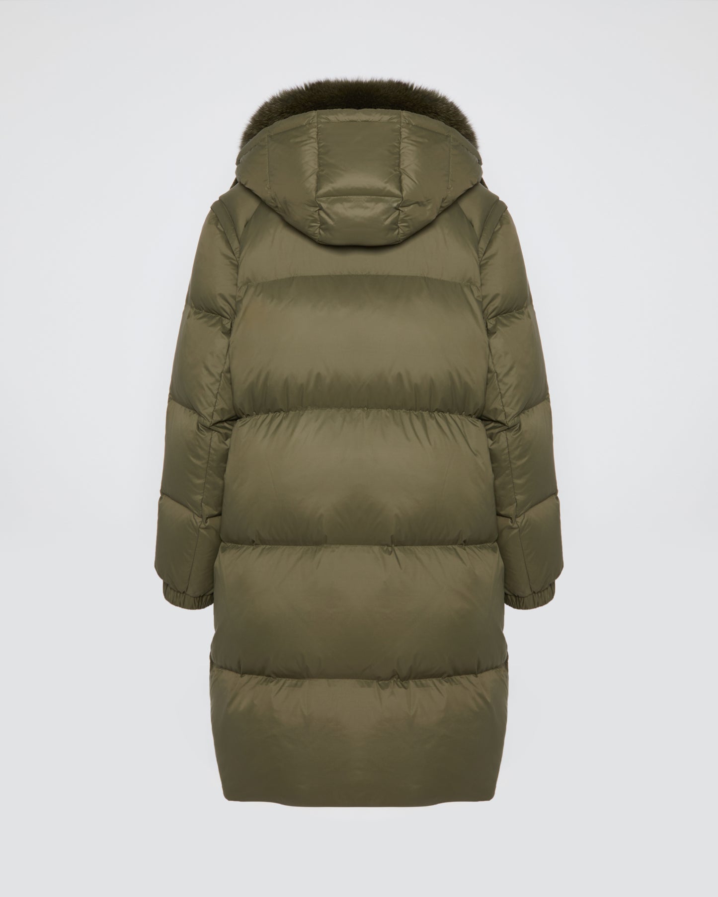 Doudoune 7/8 avec col en fourrure de renard
