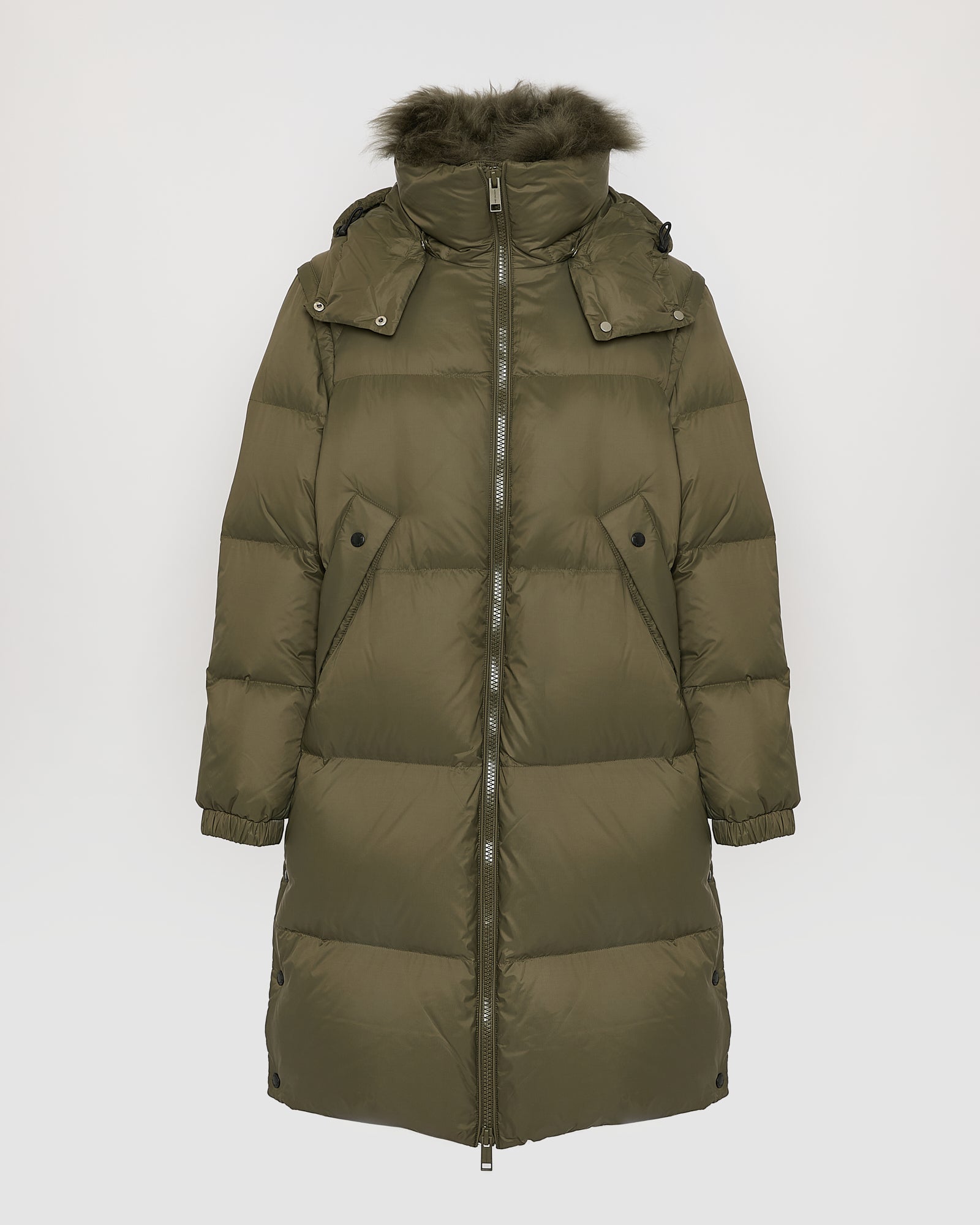 7/8 Long down jacket in water-repellent technical fabric with