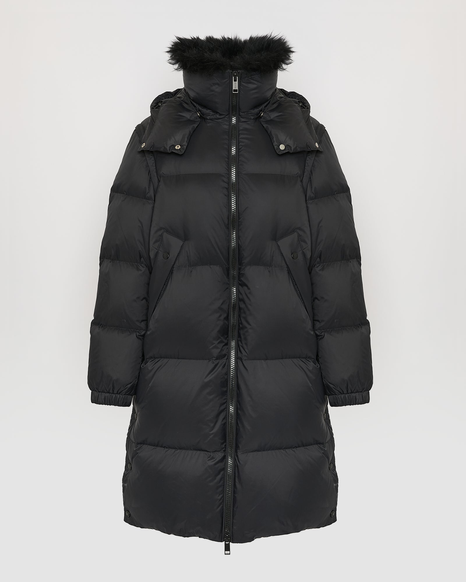 7/8 Long down jacket in water-repellent technical fabric