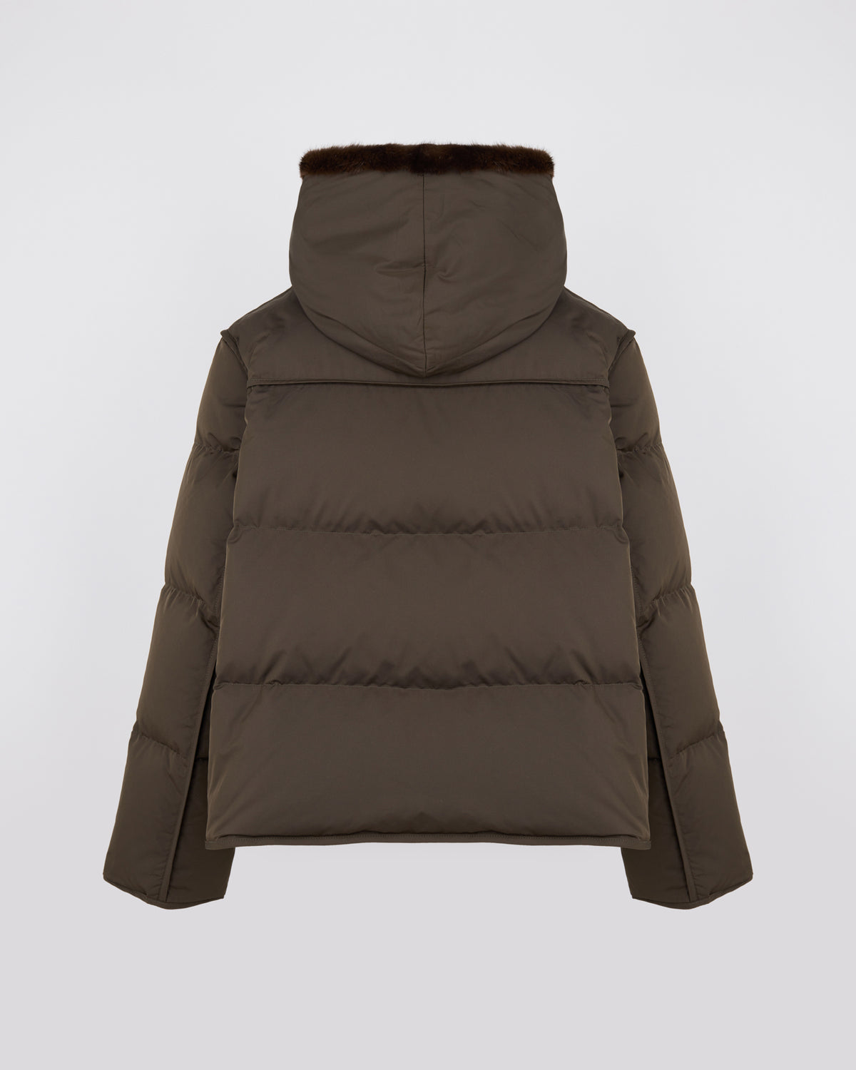 Doudoune "A" line iconique avec plastron et fourrure de vison - Yves Salomon - Nouvelle collection Automne Hiver