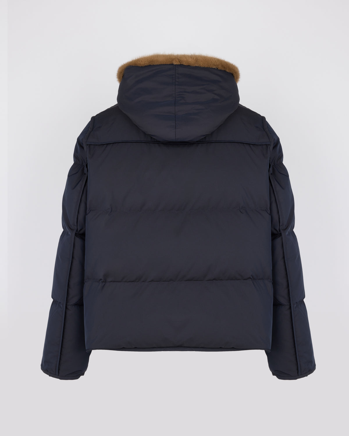 Doudoune "A" line iconique avec plastron et fourrure de vison - Yves Salomon - Nouvelle collection Automne Hiver