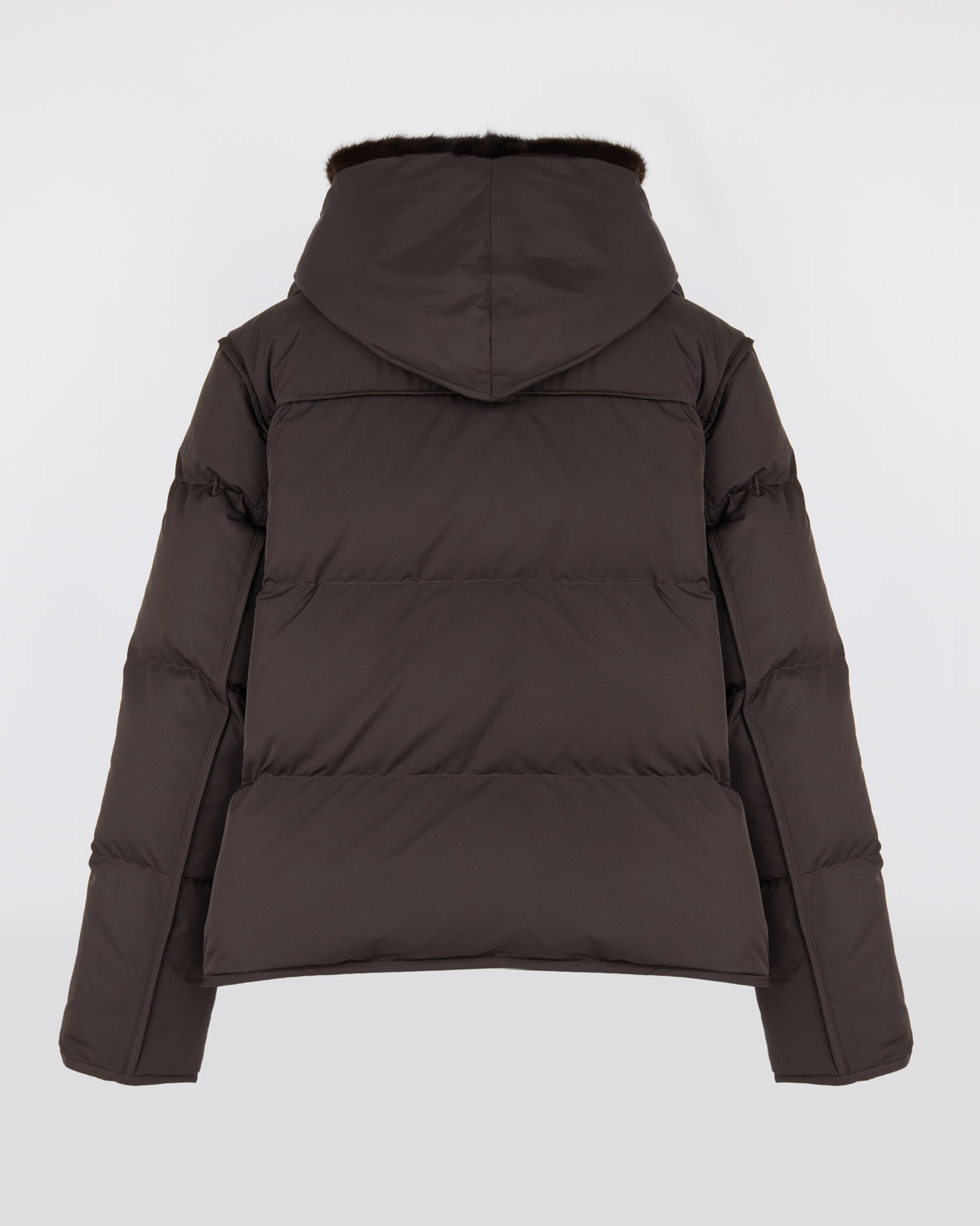 Doudoune "A" line iconique avec plastron et fourrure de vison - Yves Salomon - Nouvelle collection Automne Hiver