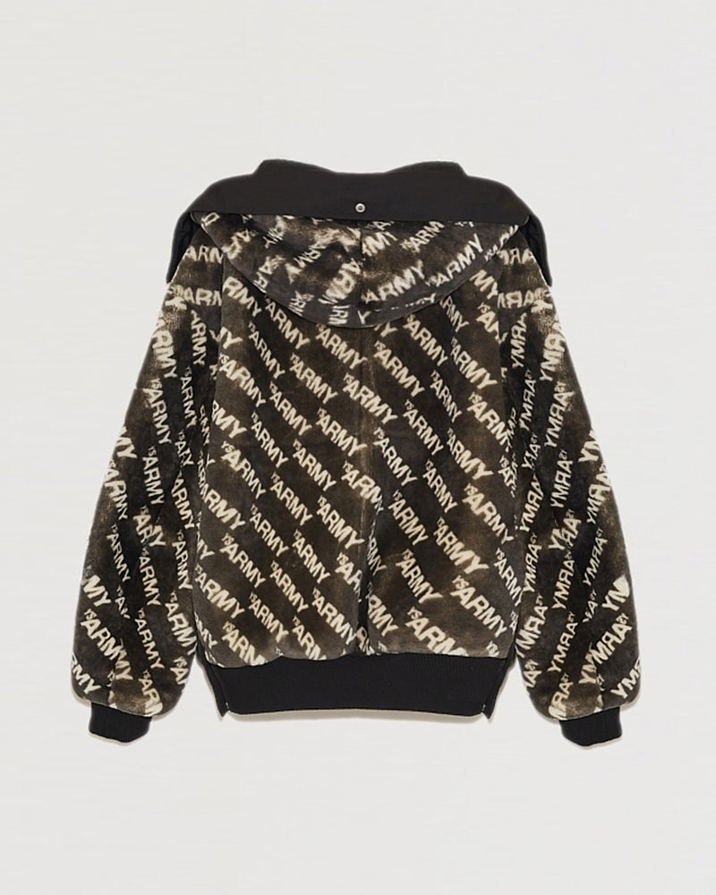 Bomber en tissu technique réversible en peau lainée d'agneau-Yves Salomon - Soldes d'hiver - Winter Sale