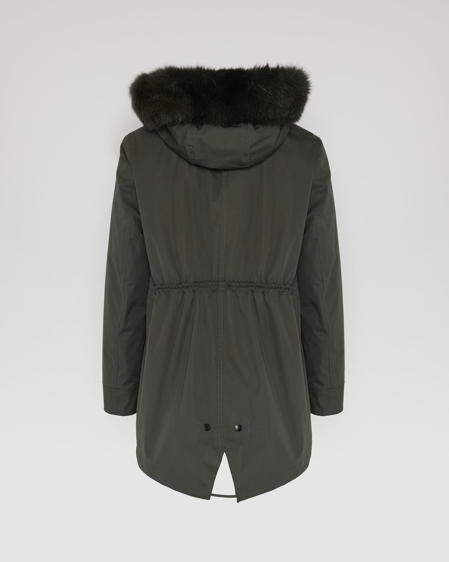 Parka Iconique courte en coton mélangé imperméable avec fourrure de renard et lapin